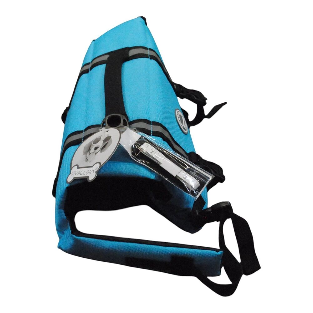 Vivaglory MEDIUM Dog Life Preserver Jacket Rescue Handle Reflective